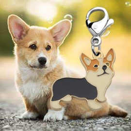 FEELMEM Corgi Dog Zipper Cute Corgi Dog Pendant Clip On Charm Animal Jewelry Corgi Gift for Pet Lover Corgi Mom Puppy Mom (Yellow)
