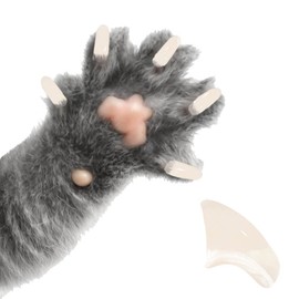 Pretty Claws 60 Piece Soft Nail Caps with Adhesive for Cat Claws - Ivory Small