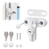 Tissting Window Lock Swivel Latch with 2 Keys, White Aluminium