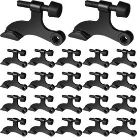Chumia 48 Pieces Hinge Pin Door Stops Satin Brushed Door Stopper Adjustable Heavy Duty Hinge Door Stopper with Rubber Bumper Tips (Black)