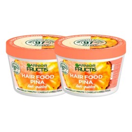 Kit Garnier Fructis Hair Food Piña 2 pack de mascarilla Anti-quiebre, ideal para pelo largo, frágil, crema para peinar.