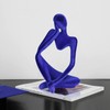 Abstract Thinker Statues and Sculptures, Resin Blue Flocked Thinker Statue