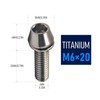4Pcs Titanium Bike Bolts, M6x18mm 20mm Hex Tapered Head for