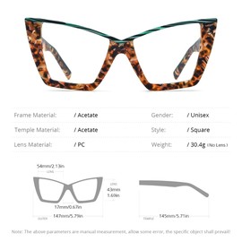 HEPIDEM Gradient Multicolor Acetate Glasses Frame Women Big Oversize Eyeglasses 2023 New Spectacles Eyewear (9290 Matte Red)