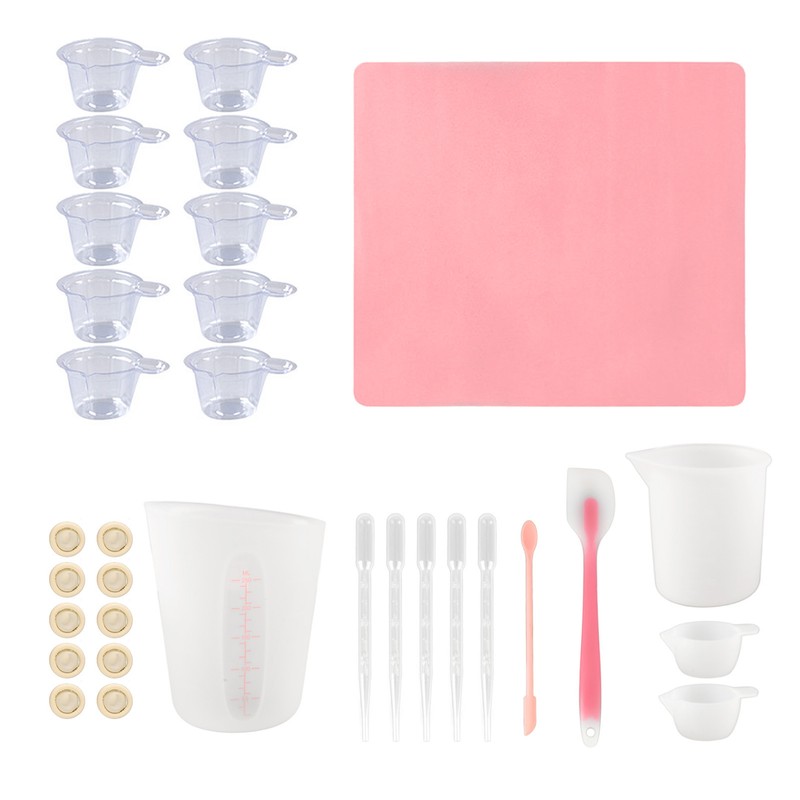 Silicone Measuring Cup Tool Kit Spatula Finger Gloves Pipettes Epoxy