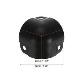 uxcell 8 Pcs Decorative Box Corner Cover, 26mm Metal Edge Guard, Furniture Corner Edges Protector, Black