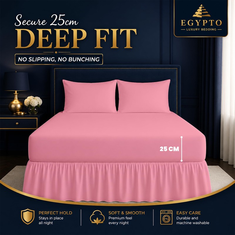 Egypto Plain Dyed Deep 𝐅𝐢𝐭𝐭𝐞𝐝 𝐕𝐚𝐥𝐚𝐧𝐜𝐞 Sheet Single – Easy