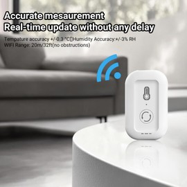 WiFi Thermometer Hygrometer-Smart Humidity & Temperature Sensor with Real-Time App Alerts, Indoor Use for Home, Greenhouse, Baby Room （Only Support 2.4G Wi-Fi）