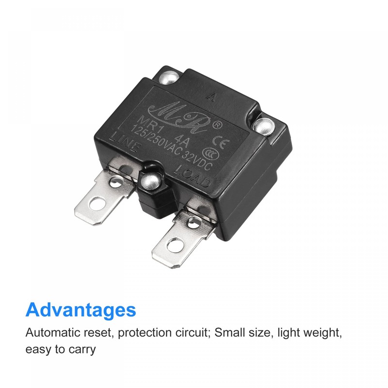 sourcing map Overload Protection 4A AC125/250V DC32V Reset Thermal Circuit
