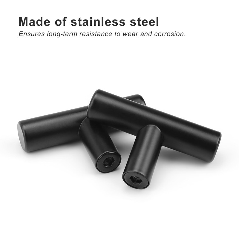 JANDH Small Stainless Steel Drawer Knobs Black Door Knobs Modern