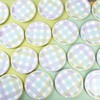 AllReal 24Pcs Spring Easter Dessert Plates Pastel Gingham Disposable Paper