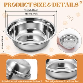Zhehao 30 Pcs Stainless Steel Dog Bowls Bulk Metal Dog Food and Water Container Replacement Lightweight Pet Bowl for Cage Kennel and Crate(23 oz)