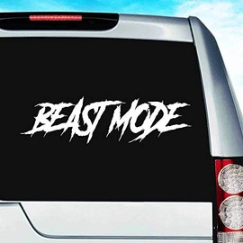 Beast Mode Vinyl Decal Sticker Bumper Cling for Car Truck Window Laptop Wall Cooler Tumbler | Die-Cut/No Background | Multi Sizes/Colors, 8-Inch, Black