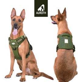 AUROTH Tactical Dog Harness for Large Dogs No Pull Adjustable Pet Harness Reflective K9 Working Training Easy Control Pet Vest Military Service Dog Harnesses