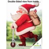 Vintage Scooter Santa Double-Sided Window Cling Sticker - Christmas Window