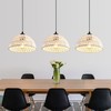 AOJUNSANSAN 3 Pack Woven Pendant Light Fixtures,10.2" White Rattan Pendant