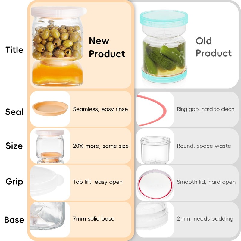 Glass Pickle Jar with Strainer Flip, 46 FL OZ Pickle