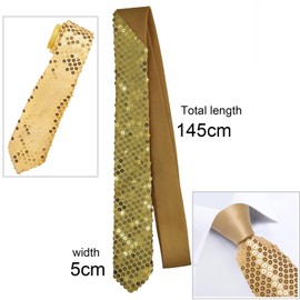 Xiang Ru Necktie, Plain, Width Approx. 2.0 inches (5 cm), Men's, Women's, Sequins, Glitter, Party, Stage, Fashionable, Gift, Magic, gold