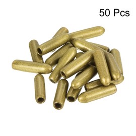 QUARKZMAN Pack of 50 Rubber Caps Rubber End Caps 3 mm ID Rubber Plugs Sealing Cap Vinyl PVC Bolt Cap Screw Thread Round Tube Bolt Cap Cover Thread Protection, Golden