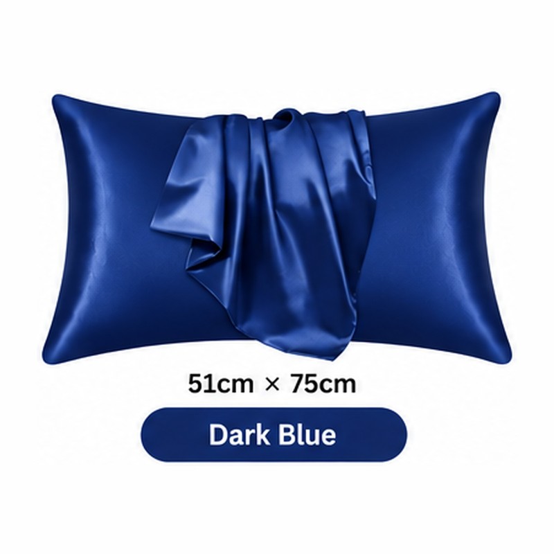 Silk-Style Pillowcase for Bedroom Bedding – Smooth Solid Color Pillow