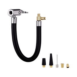 EFGTEK 60 CM Tire Inflator Extension Tube Tire Inflator Hose Adapter,Locking Air Chuck with Air Hose, Valve Adaptor, Inflatable Nozzle and Ball Needle for Car, Motorcycle, Bicycle Maintenance