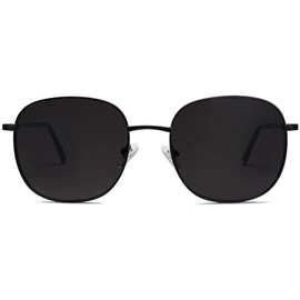 SOJOS Classic Trendy Square Sunglasses for Women Men Cute Big Frame Gold Shades SJ1137, Black/Grey