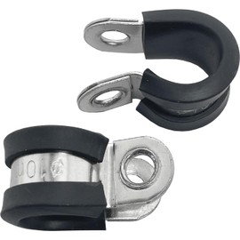 Lumonic 10 x 10 mm pipe clamps with rubber insert, stainless steel V2A, cable clamps for screwing, hose clamp 10 mm, pipe clamps, mounting clamp 1