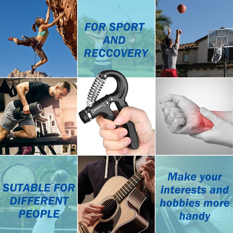 AIXPI Grip Strength Trainer, Hand Grip Exerciser Strengthener with Adjustable