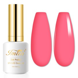 Imtiti Gel Nail Polish, 1Pcs 15ml Bright Pink Color Gel Polish Soak Off LED Nail Polish Gel Nail Art Design Manicure Salon DIY at Home Holiday Gift
