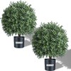 24''T Artificial Boxwood Ball Topiary Tree, Set of 2 Boxwood