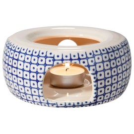 Bloomingville Carla Lapis Tea Warmer Vintage Retro Tea Warmer Diameter 14.5 cm Lapis Blue Ceramic