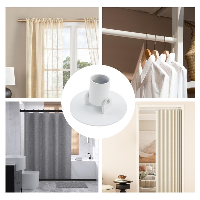 UTALIND 2 Pack Adjustable Ceiling Mount Shower Curtain Rod Sockets