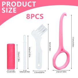 Ksheria 8pcs Aligner Removal Tool Kit,Retainer Remover Tools,Chewies and Brushs,Personal Orthodontic Supplies, Independent Packaging for Travel Use |2 Pack (Pink Strawberry Flavor)