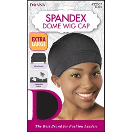 DONNA Spandex Dome Wig Cap Wig Head Wig Caps for Women Hair Net XL Black