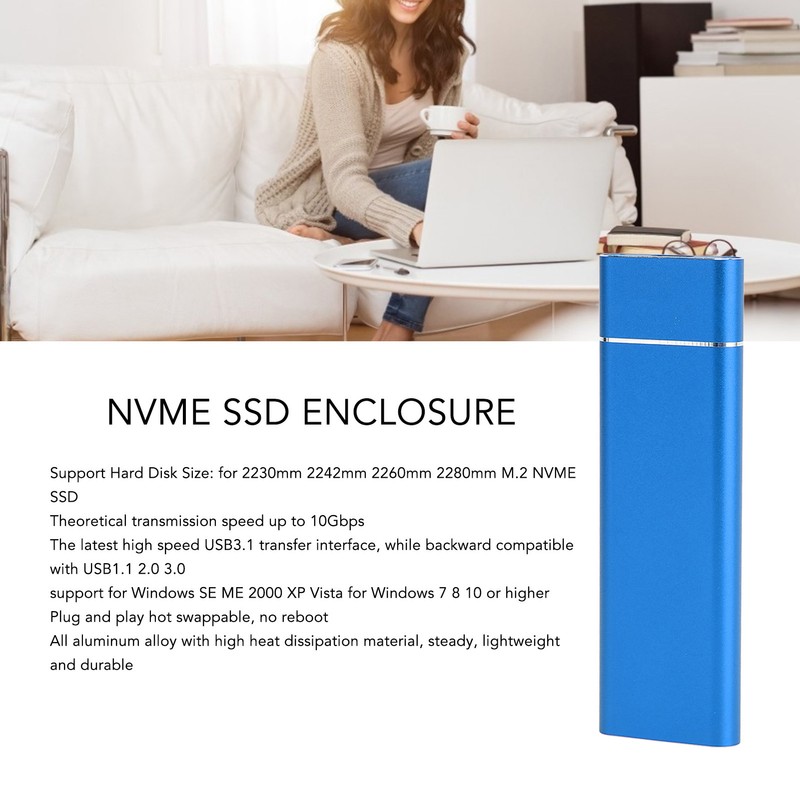 SSD Enclosure M.2 PCIE NVMe SATA Dual Protocol SSD Enclosure