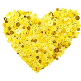 600-700Pcs Yellow Buttons for Crafts Bulk Assorted Yellow Craft Button for Arts, DIY Crafting, Decoration