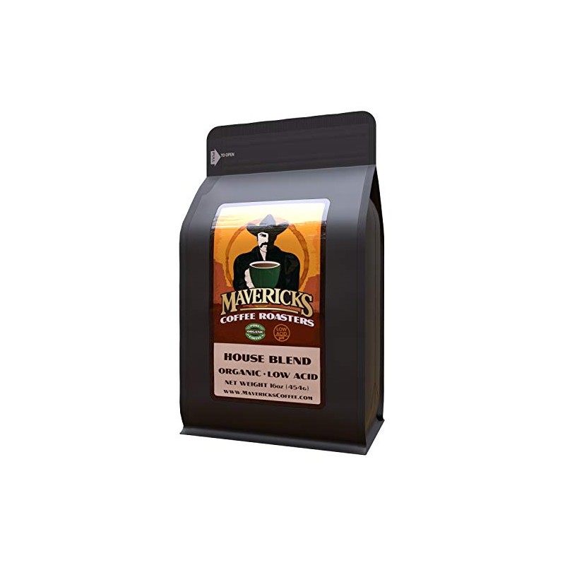 Mavericks House Low Acid Coffee 100% Organic Ingredients Coffee -