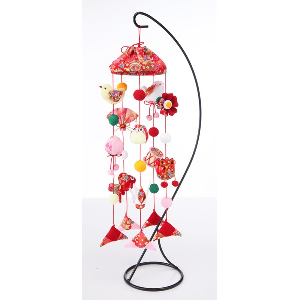 Panami LH-130 Kyoto Crepe Hanging Ornament Kit, Umbrella Tree Hanging Ornament, Red