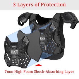 Kids Dirt Bike Gear - Youth Chest Protector Motocross Kids Motorcycle Gear Protective Riding Gear Body Armor Vest with Elbow Knee Guards Suit (Black)