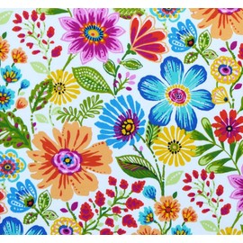 RSH DECOR Indoor Outdoor Patio Furniture Set of 2 Tufted Bistro Round Chair Seat Cushion Pads with Ties ~ Available in 4 Sizes & Various Fabrics - 18" Gregoire Fresco Blue red Yellow Pink Floral