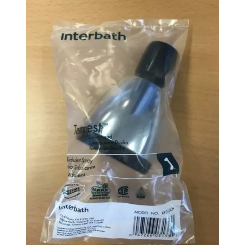 Interbath Shower Heads. Temptest Model # KF010CH. Brand New.