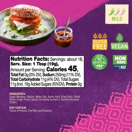 Patak’s Major Grey Chutney - Sweet & Mild Mango Chutney with Ginger & Aromatic Spices - Non-GMO, Vegan & Gluten-Free - Perfect for Chicken, Cheese Platters & Curry Sides - 12 oz (Pack of 1)