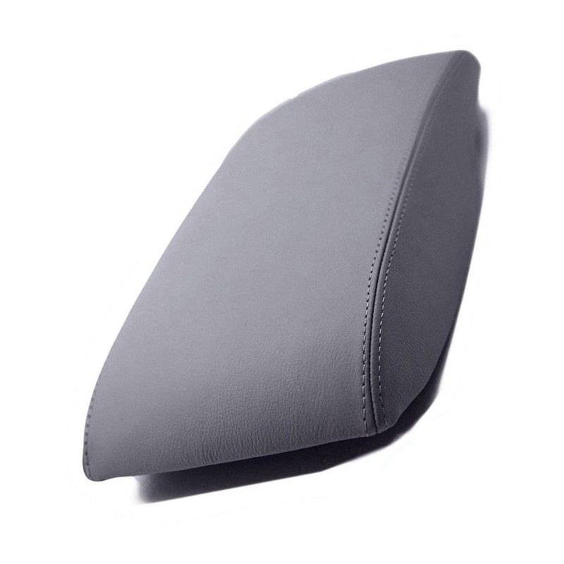 Priprilod Leather Center Console Lid Armrest Cover Skin Gray Compatible