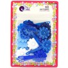 Tara Girls Self Hinge Flower Barrettes - Blue & White