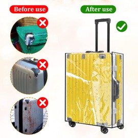 Aeaocvo 3 Pieces Clear Luggage Protector 20" 24" 28" Suitcase Covers, Thicken Transparent Suitcase Sleeve Waterproof Luggage Cover for Wheeled Suitcases