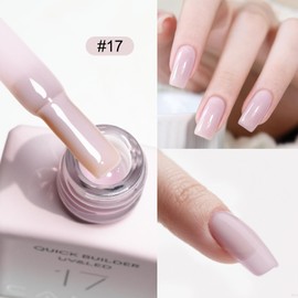 CANNI Quick Builder Gel for Nails – 9ML Pink Soak-Off Nail Strengthening Gel for Apex Building DIY UV LED Manicure