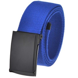 Build A Belt Black Flip Top Style 1.5" Wide Buckle with Canvas Web Belt (Mens XX-Large Royal Blue)