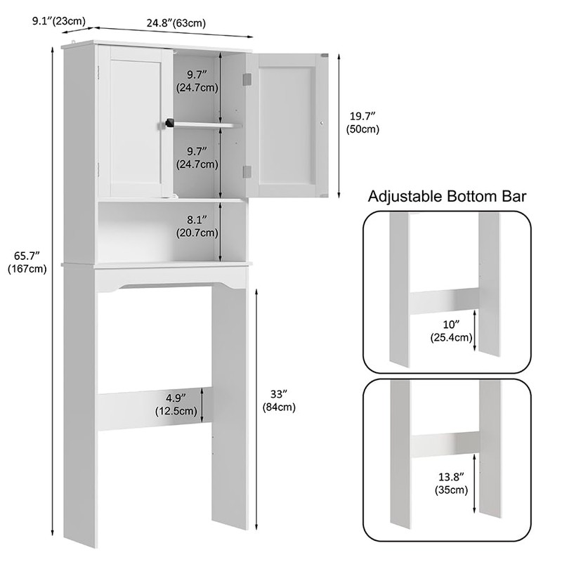 RRX Over The Toilet Storage Cabinet,Bathroom Above Toilet Cabinets Organizer,