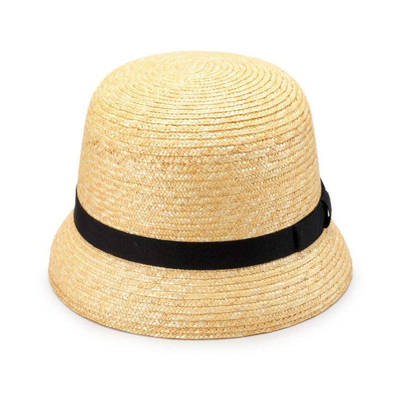 Tanaka Hat UK-H113 Straw Mini Casablanca, Natural × giclee ribbon