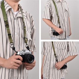 VOVMOEYA Protective Camera Case Kit for Olympus OM-5/OM-D E-M5 III Camera,OM System OM-5 Camera Cover E-M5 III Half Case with 16-50MM Front Lens Cap with Adjustable Shoulder Strap-Green